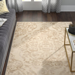 Area Rug, 8 ft x 11 ft 2 in, Stone Viscose with Geometric Pattern