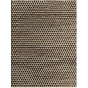 Area Rug, 8 Ft X 11 Ft, Black Cotton with Jute Backing