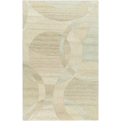 Area Rug, 8 ft x 11 ft, Hand Tufted Wool in Beige and Brown