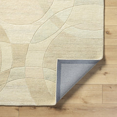 Area Rug, 8 ft x 11 ft, Hand Tufted Wool in Beige and Brown