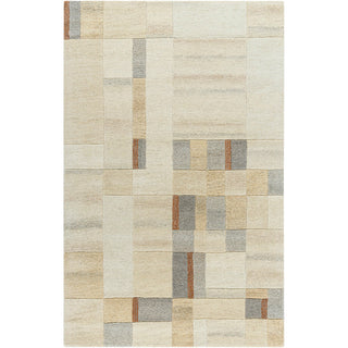 Area Rug, 8 ft x 11 ft, Hand Tufted Wool in Cream, Gray and Brown