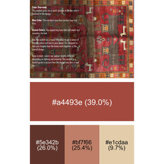 Area Rug, 8 ft x 12 ft, Red Chenille with Oriental Pattern