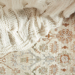 Area Rug, 8' x 10'6" with Beige and Rust Oriental Pattern