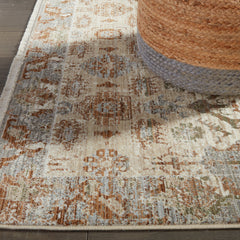 Area Rug, 8' x 10'6" with Beige and Rust Oriental Pattern