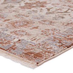 Area Rug, 8' x 10'6" with Beige and Rust Oriental Pattern