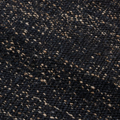 Area Rug, 8' x 10', Black Hand-Woven Dhurrie