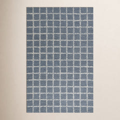 Area Rug, 8' x 10', Blue Hand-Tufted Wool with Geometric Pattern