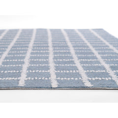 Area Rug, 8' x 10', Blue Hand-Tufted Wool with Geometric Pattern