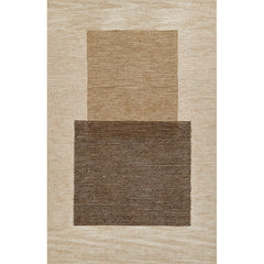 Area Rug, 8' x 10', Brown Wool with Abstract Pattern