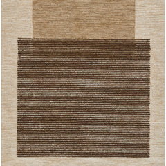 Area Rug, 8' x 10', Brown Wool with Abstract Pattern