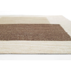 Area Rug, 8' x 10', Brown Wool with Abstract Pattern