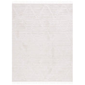 Area Rug, 8 x 10 ft, Beige Polyester with Geometric Pattern