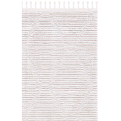 Area Rug, 8 x 10 ft, Beige Polyester with Geometric Pattern
