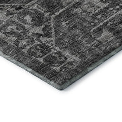 Area Rug, 8 x 10 Ft, Black Polyester Microfiber
