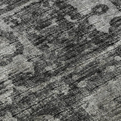 Area Rug, 8 x 10 Ft, Black Polyester Microfiber