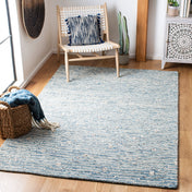 Area Rug, 8 x 10 ft, Chevron in Light Blue/Ivory