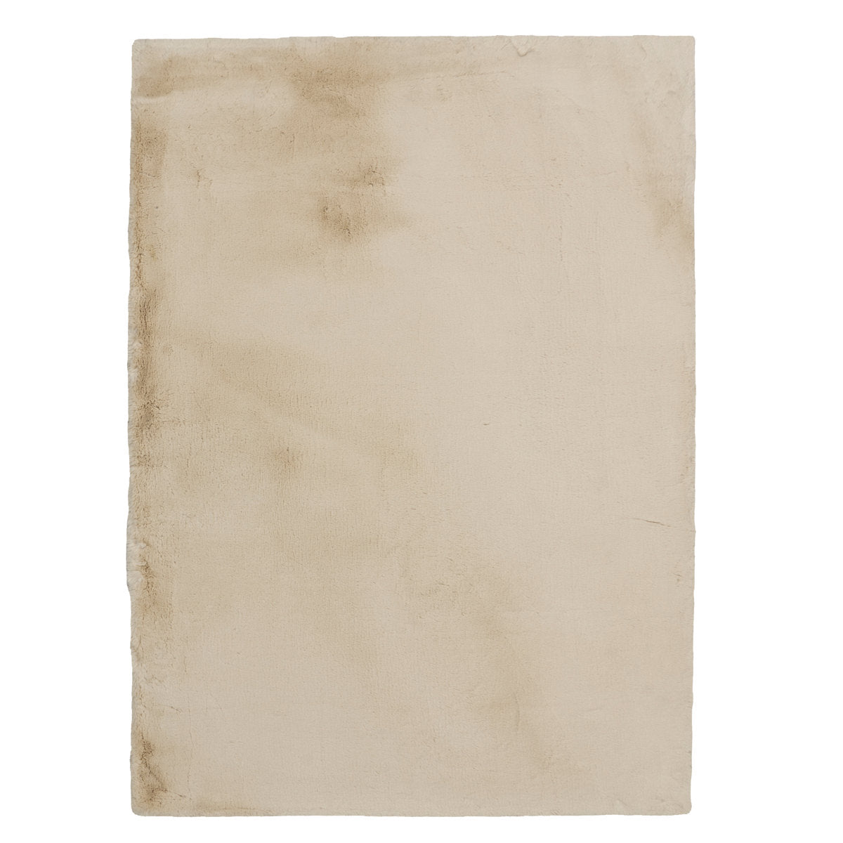 Area Rug, 8 x 10 ft, Cream Faux Rabbit Fur
