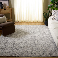 Area Rug, 8 x 10 Ft, Gray and Ivory with Abstract Pattern