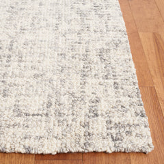 Area Rug, 8 x 10 Ft, Gray and Ivory with Abstract Pattern