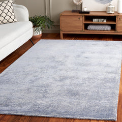 Area Rug, 8 x 10 ft, Gray and Light Blue Viscose