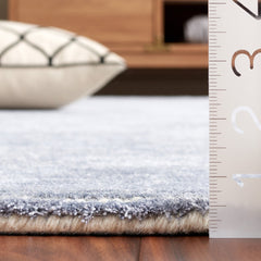 Area Rug, 8 x 10 ft, Gray and Light Blue Viscose