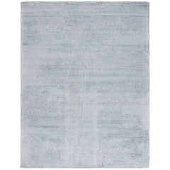 Area Rug, 8 x 10 ft, Gray and Light Blue Viscose