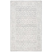 Area Rug, 8 x 10 ft, Hand Woven Wool in Ivory and Gray