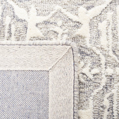 Area Rug, 8 x 10 ft, Hand Woven Wool in Ivory and Gray