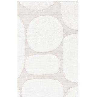 Area Rug, 8 x 10 ft, Ivory and Beige with Abstract Pattern