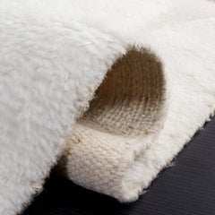 Area Rug, 8 x 10 ft, Ivory and Beige with Abstract Pattern
