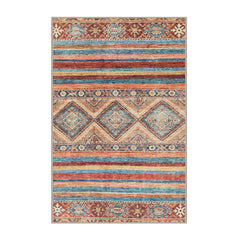 Area Rug, 8 x 10 ft with Red Chenille and Polyester