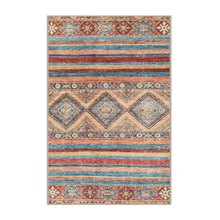 Area Rug, 8 x 10 ft with Red Chenille and Polyester