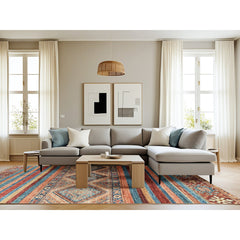 Area Rug, 8 x 10 ft with Red Chenille and Polyester