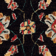 Area Rug, 8 x 10 Ft Wool in Black and Green