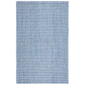 Area Rug, 8 x 10 ft, Wool in Ivory and Navy Houndstooth