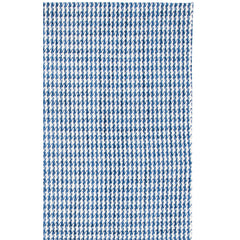 Area Rug, 8 x 10 ft, Wool in Ivory and Navy Houndstooth