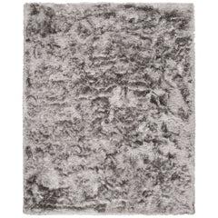 Area Rug, 8' x 10', Gray Polyester with Cotton Backing