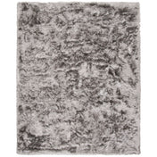 Area Rug, 8' x 10', Gray Polyester with Cotton Backing