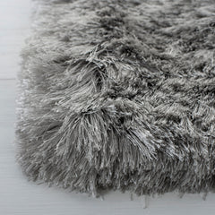 Area Rug, 8' x 10', Gray Polyester with Cotton Backing