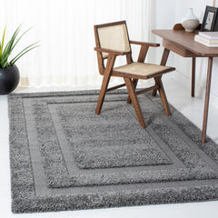 Area Rug, 8' x 10', Gray Polypropylene with Geometric Pattern