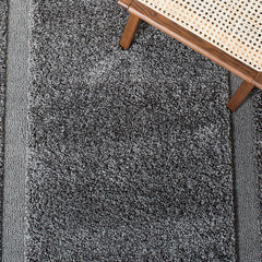 Area Rug, 8' x 10', Gray Polypropylene with Geometric Pattern