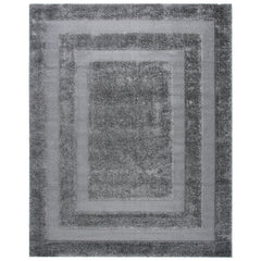 Area Rug, 8' x 10', Gray Polypropylene with Geometric Pattern