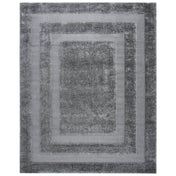 Area Rug, 8' x 10', Gray Polypropylene with Geometric Pattern