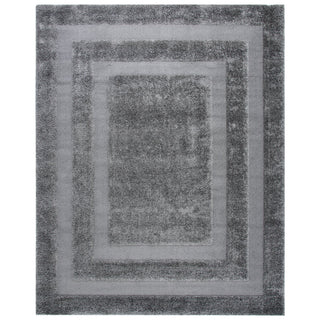 Area Rug, 8' x 10', Gray Polypropylene with Geometric Pattern