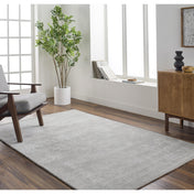 Area Rug, 8' x 10', Gray with Wool and Viscose Blend