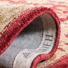 Area Rug, 8' x 10', Hand-Woven Wool in Red/Ivory