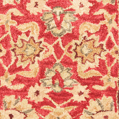 Area Rug, 8' x 10', Hand-Woven Wool in Red/Ivory