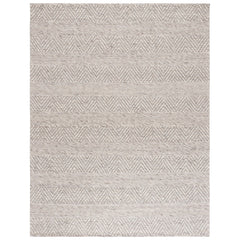 Area Rug, 8' x 10' in Beige and Light Gray with Wool, Cotton and Nylon