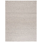 Area Rug, 8' x 10' in Beige and Light Gray with Wool, Cotton and Nylon
