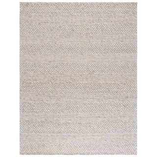 Area Rug, 8' x 10' in Beige and Light Gray with Wool, Cotton and Nylon